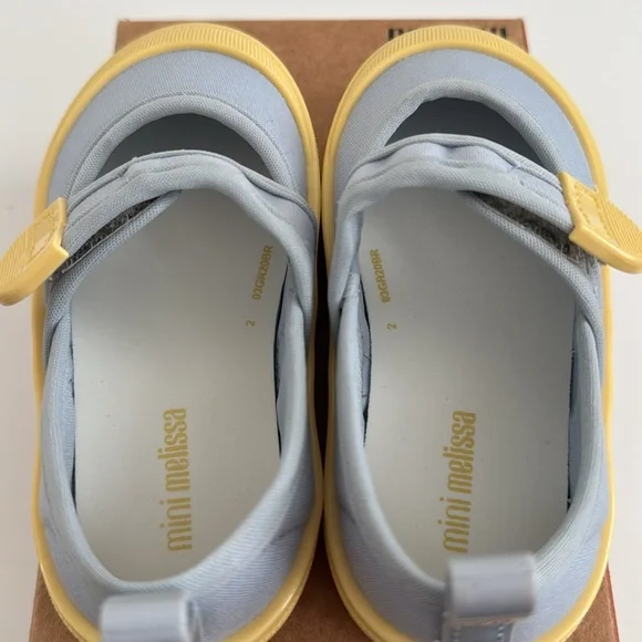 Mini Melissa Basic Blue and Yellow Sneaker 8C - Picture 2 of 10